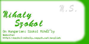 mihaly szokol business card